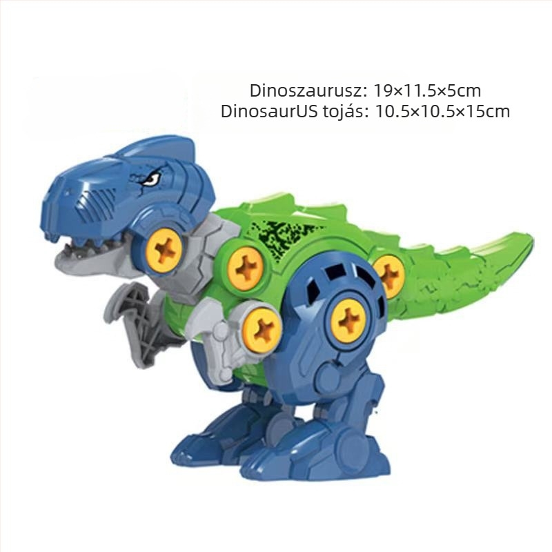 Dinoszaurusz tojás – szétszedhető és összerakható, lövőágyúval – oktatási DIY játék, műanyag; márka Same Flower; eredet Chenghai; 4–6 éveseknek