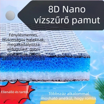 Akvarisztikus szűrő pamut - ragasztómentes, mosható, nagy sűrűségű tisztító szivacs, 8D szűrő pamut