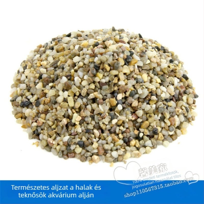 Akvarisztikai táj kő dekoráció: üveggyöngyök, kristálykövek, folyami homok és kavics keveréke (10 kg doboz, 0,5 kg/db, Márka Strong Merchants)