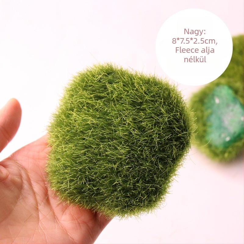 Faldekoráció mesterséges mohával és kővel – Bubble anyag, félig manuális/félig mechanikus feldolgozás, csomagolás OPP, Phenylo márka