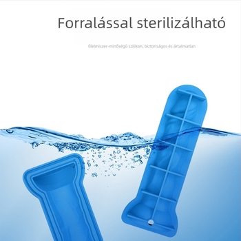 Szilikon jégkészítő forma fedéllel, automata zárás, könnyű demoldás, nyomtatott logó, licencelhető magáncímke