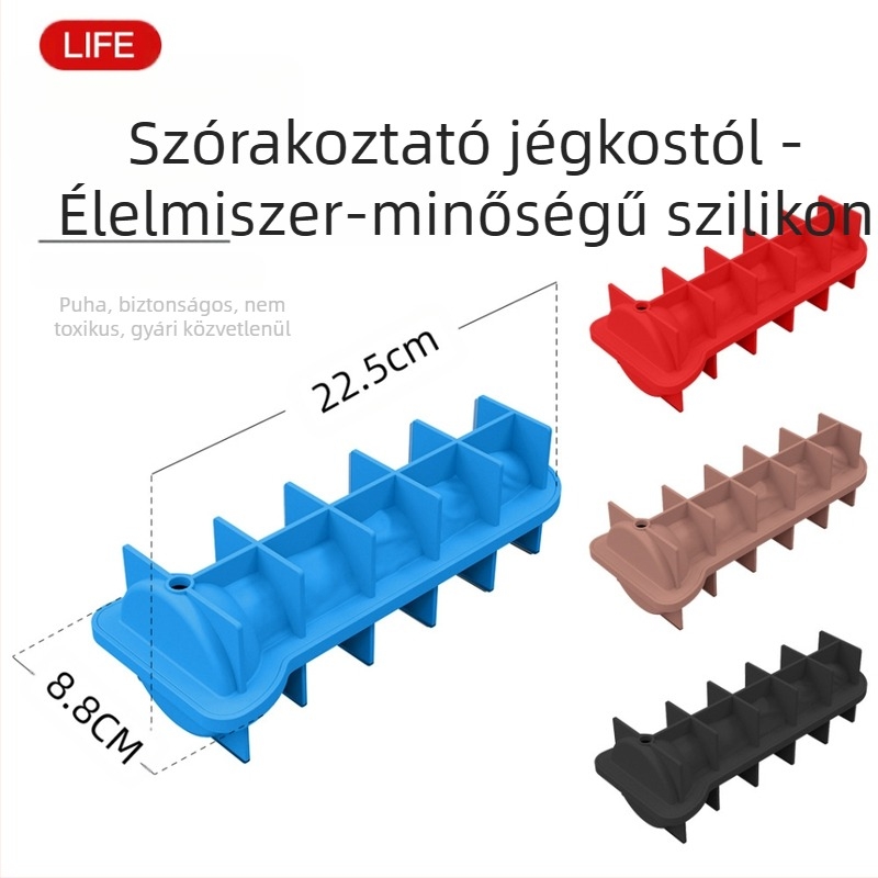 Szilikon jégkészítő forma fedéllel, automata zárás, könnyű demoldás, nyomtatott logó, licencelhető magáncímke