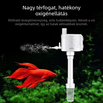 Akváriumi 3-in-1 merülőpumpa a szűréshez és oxigénnel való dúsításhoz — ABS anyag, három az egyben kialakítás, Xuan Song márka (ABS; Funkció: hullámokat kelt és oxigénez; Fő cél: szűrés és oxigénnel való dúsítás; Stílus: három az egyben merülőpumpa)
