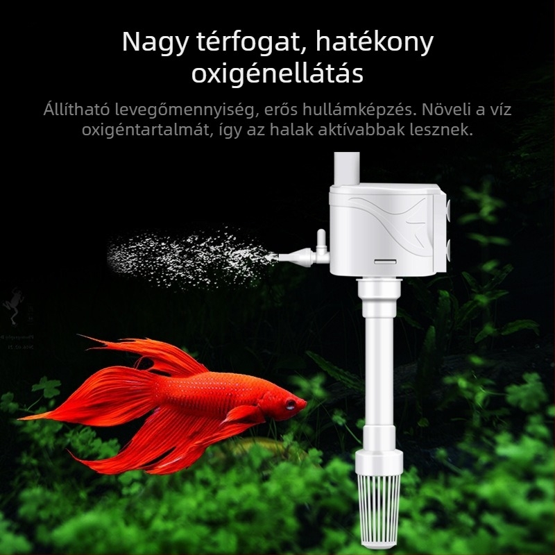 Akváriumi 3-in-1 merülőpumpa a szűréshez és oxigénnel való dúsításhoz — ABS anyag, három az egyben kialakítás, Xuan Song márka (ABS; Funkció: hullámokat kelt és oxigénez; Fő cél: szűrés és oxigénnel való dúsítás; Stílus: három az egyben merülőpumpa)
