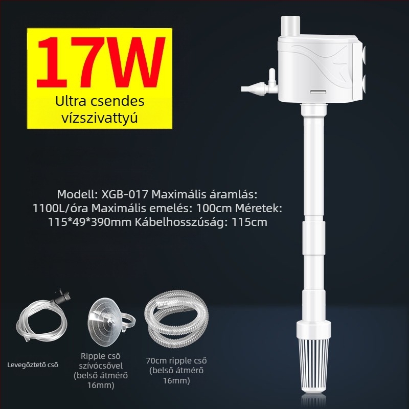 Akváriumi 3-in-1 merülőpumpa a szűréshez és oxigénnel való dúsításhoz — ABS anyag, három az egyben kialakítás, Xuan Song márka (ABS; Funkció: hullámokat kelt és oxigénez; Fő cél: szűrés és oxigénnel való dúsítás; Stílus: három az egyben merülőpumpa)