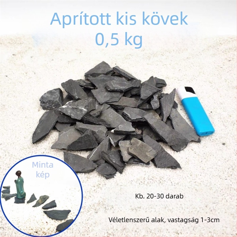 Teknős terrárium: napozó platforma kőlemezekből, dekoratív kövek