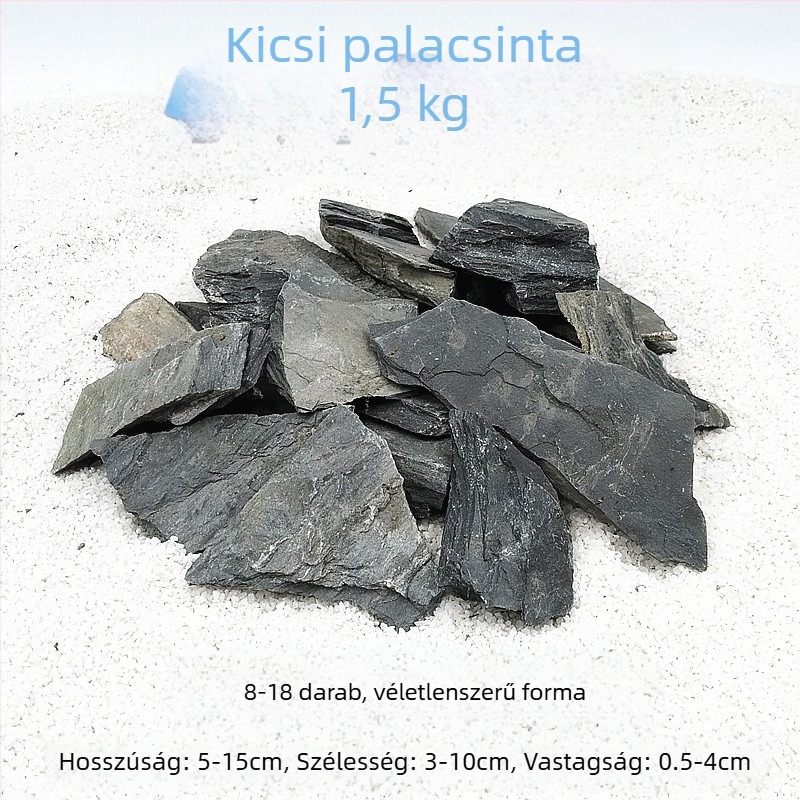 Teknős terrárium: napozó platforma kőlemezekből, dekoratív kövek