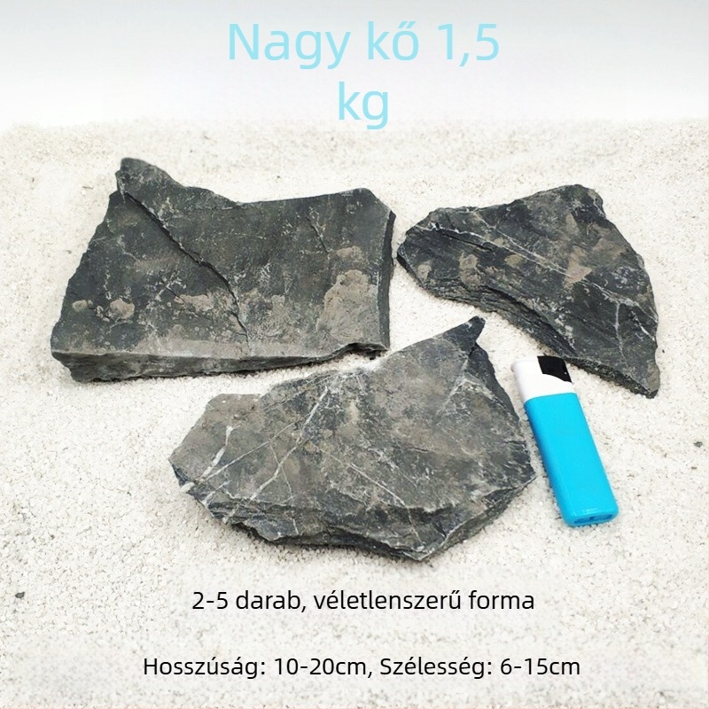 Teknős terrárium: napozó platforma kőlemezekből, dekoratív kövek