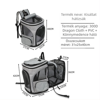 Baorui kisállat táska - Nagy kapacitású, hordozható űrkapszula-stílusú táska macskáknak és kutyáknak, Dragon Dance Cloth anyag, egyszerű minta, közepes merevség