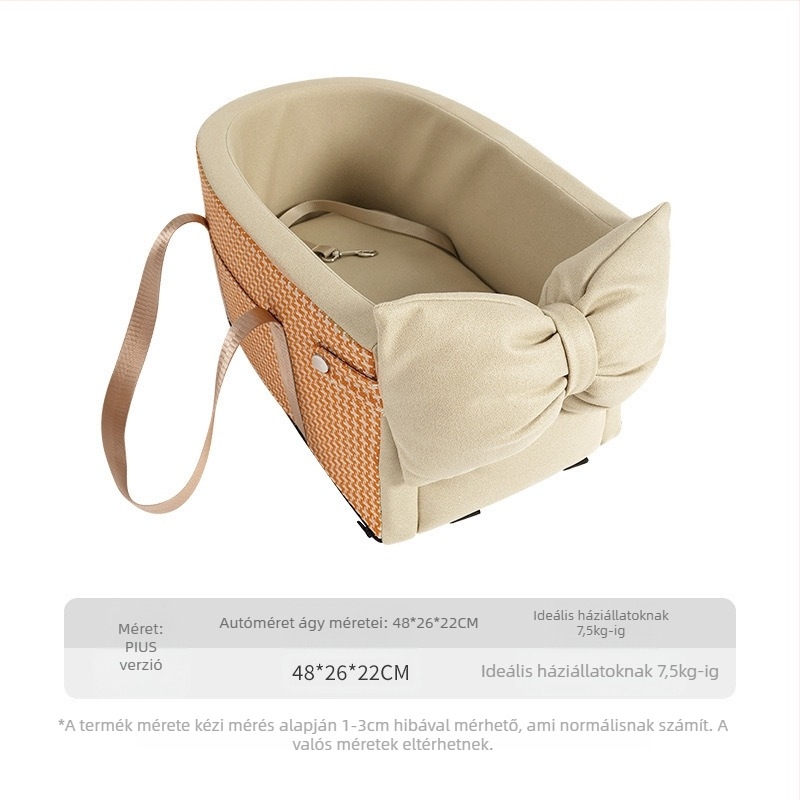 Kisállat autós ülés, kockás mintával, PU anyag, közepes puha párnázás