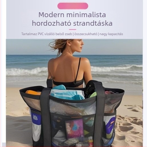 Yulan strandtáska (kézitáska-stílus, poliészter, többfunkciós, utazásra kész)