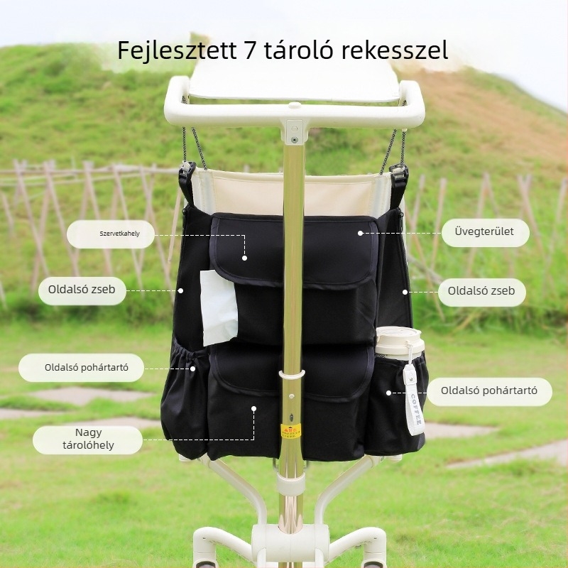 Lan feilin T2 babakocsi szervező: tárolókosár, tároló táska, üléspárna és hátizsák-stílusú hordozó • Kód: 20250529 • Kategória: Részek • Anyag: Egyéb • Márka: Lan feilin