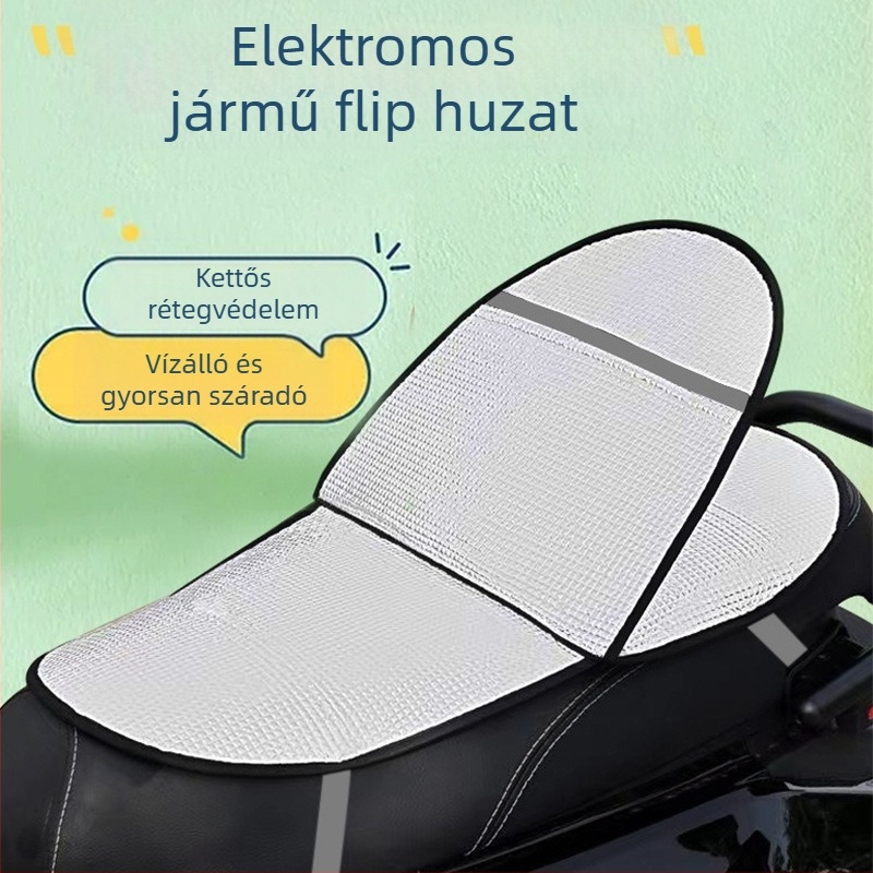 Elektromos jármű ülésvédő huzat, napvédelem, nyári hőszigetelés, égési sérülések elleni védelem, vízálló, univerzális motorkerékpárokhoz