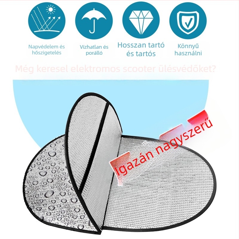 Elektromos jármű ülésvédő huzat – napvédelmi, hőszigetelés, égés elleni védelem, vízálló, gyapot töltés, testreszabható