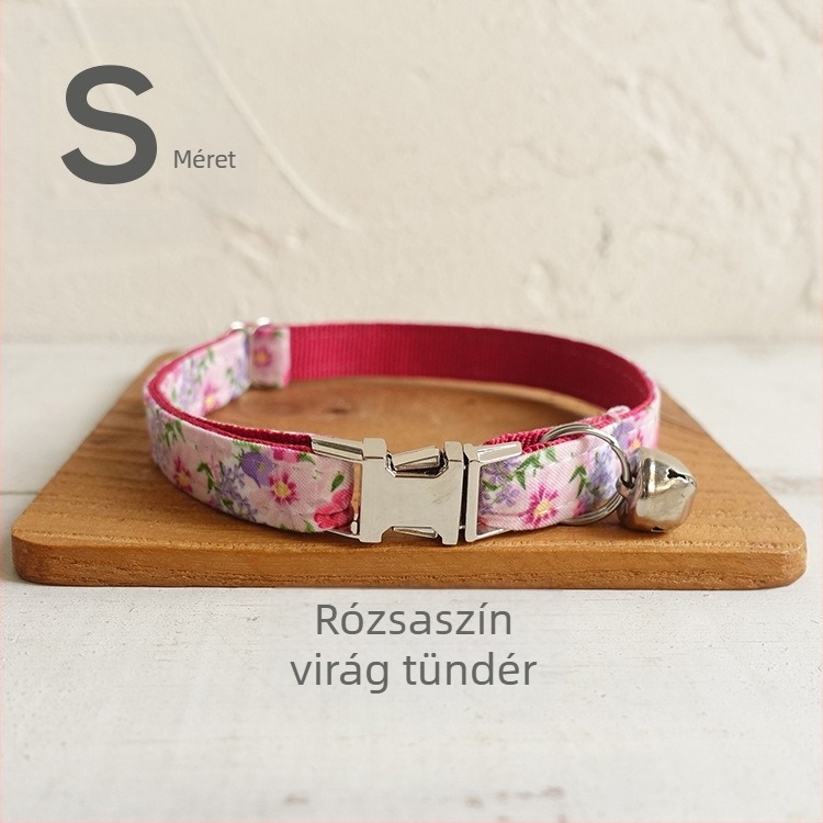 Muttco macska nyakörv, virágos mintázat, poliészter, modell UCC-048