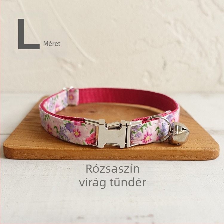 Muttco macska nyakörv, virágos mintázat, poliészter, modell UCC-048