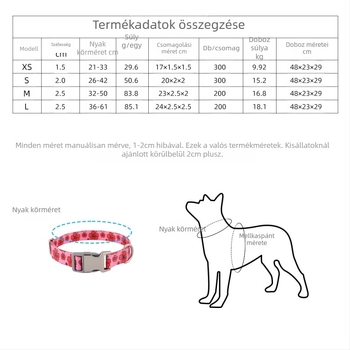 Nylon nyakörv kutyáknak hőtranszfer nyomtatással – nem állítható