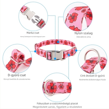 Nylon nyakörv kutyáknak hőtranszfer nyomtatással – nem állítható