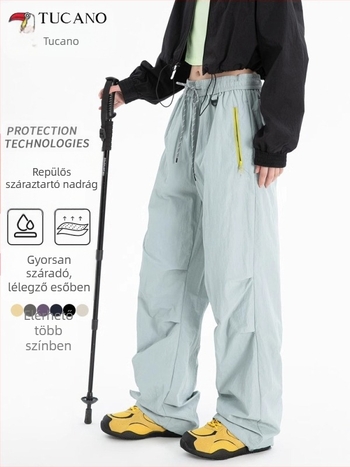 Női ejtőernyős stílusú kültéri nadrág — szélálló, vízálló, légáteresztő, gyorsan száradó, 95% poliészter