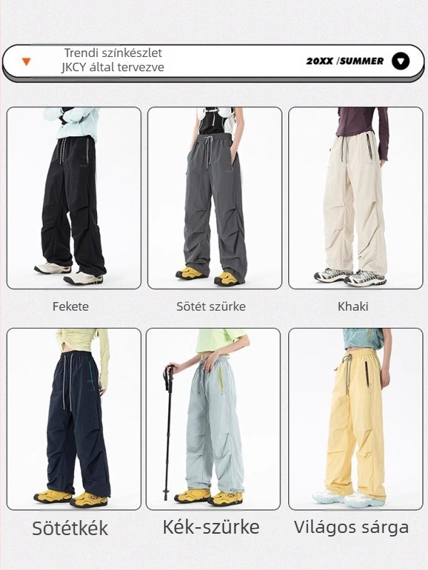 Női ejtőernyős stílusú kültéri nadrág — szélálló, vízálló, légáteresztő, gyorsan száradó, 95% poliészter