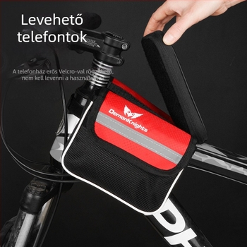 MTB kerékpár táska érintőképernyős zsebbel, 2,2 L kapacitás, modell HFG-0130, 600D rhombus anyag, Magic Knight/DemonKnights