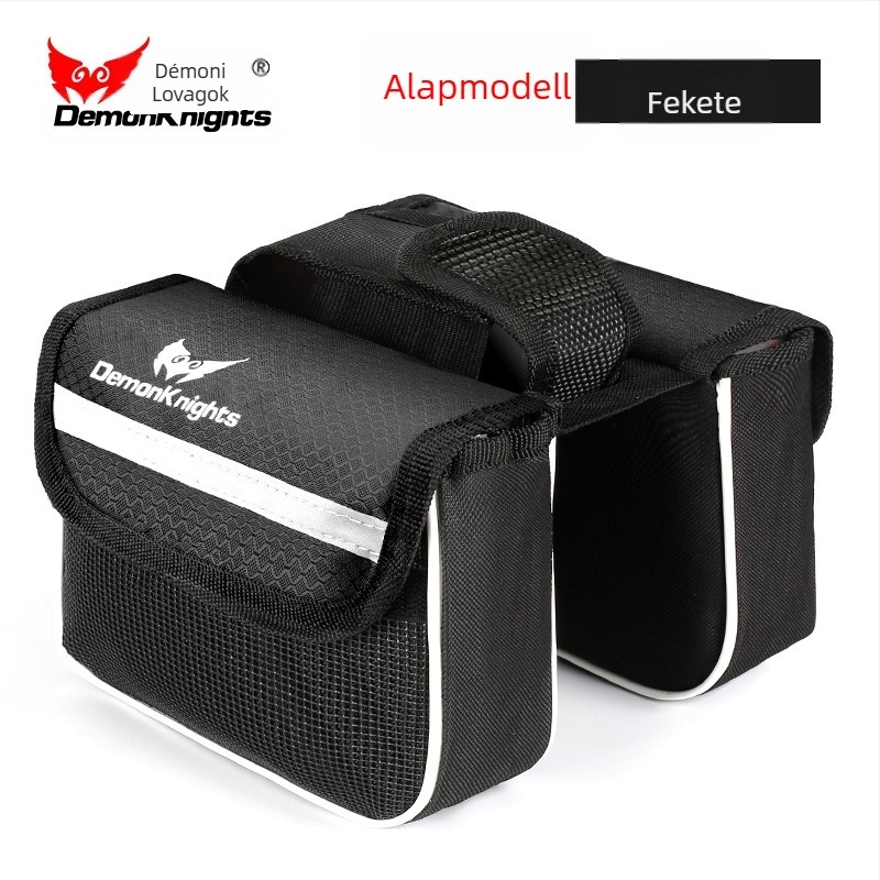 MTB kerékpár táska érintőképernyős zsebbel, 2,2 L kapacitás, modell HFG-0130, 600D rhombus anyag, Magic Knight/DemonKnights