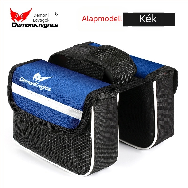 MTB kerékpár táska érintőképernyős zsebbel, 2,2 L kapacitás, modell HFG-0130, 600D rhombus anyag, Magic Knight/DemonKnights