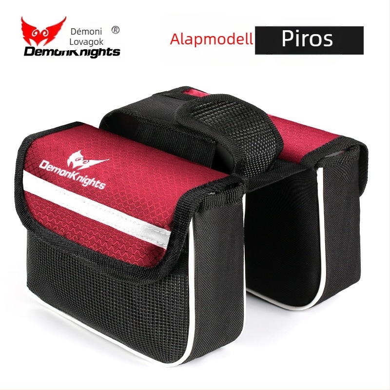 MTB kerékpár táska érintőképernyős zsebbel, 2,2 L kapacitás, modell HFG-0130, 600D rhombus anyag, Magic Knight/DemonKnights