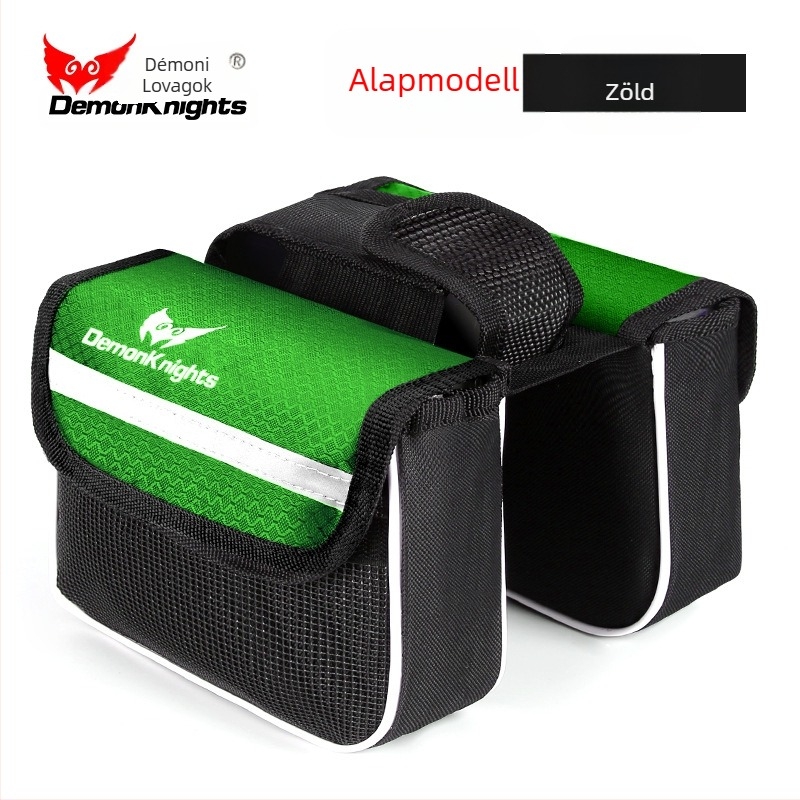 MTB kerékpár táska érintőképernyős zsebbel, 2,2 L kapacitás, modell HFG-0130, 600D rhombus anyag, Magic Knight/DemonKnights