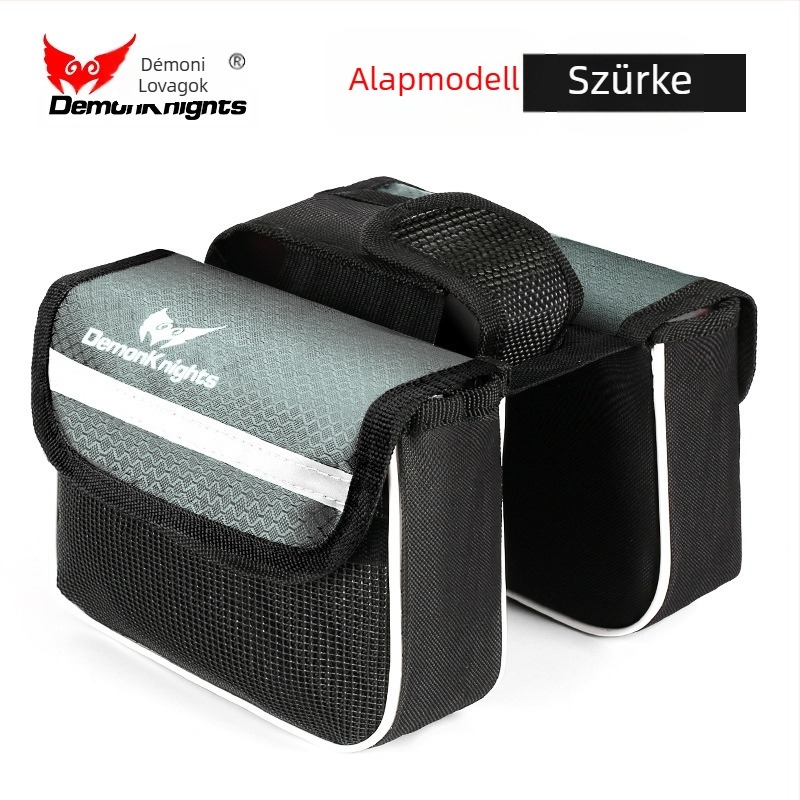 MTB kerékpár táska érintőképernyős zsebbel, 2,2 L kapacitás, modell HFG-0130, 600D rhombus anyag, Magic Knight/DemonKnights