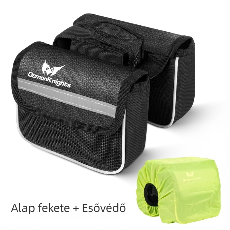 MTB kerékpár táska érintőképernyős zsebbel, 2,2 L kapacitás, modell HFG-0130, 600D rhombus anyag, Magic Knight/DemonKnights