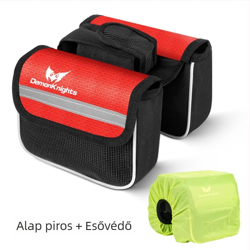 MTB kerékpár táska érintőképernyős zsebbel, 2,2 L kapacitás, modell HFG-0130, 600D rhombus anyag, Magic Knight/DemonKnights