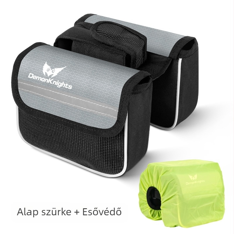 MTB kerékpár táska érintőképernyős zsebbel, 2,2 L kapacitás, modell HFG-0130, 600D rhombus anyag, Magic Knight/DemonKnights