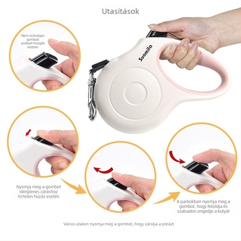 SOMILA nylonból készült visszahúzható kutyalesa, kinyitható, hosszabbítható