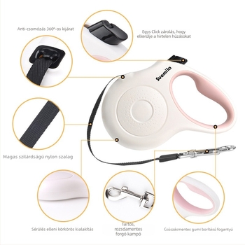 SOMILA nylonból készült visszahúzható kutyalesa, kinyitható, hosszabbítható