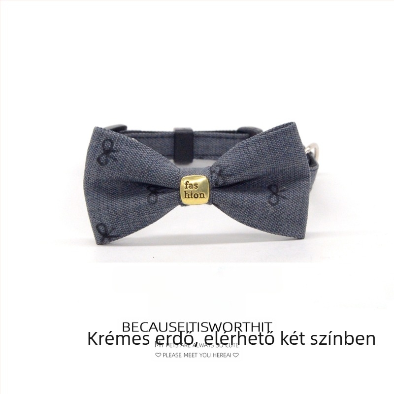 Kutya- és macska nyakörv masnis díszítéssel — Általános használat, Anyag: Egyéb, Nem importált, IP engedély nélküli