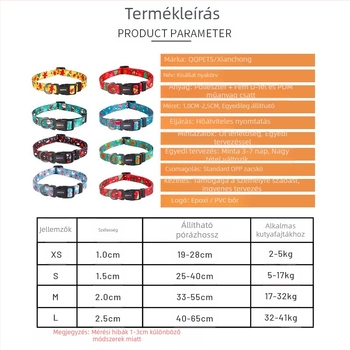 Poliészteres nyakörv háziállatok számára, kutyáknak és macskáknak, Kód 001, Doboz 50 darab