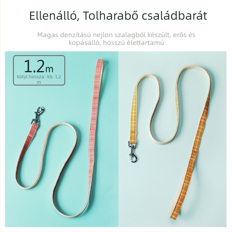 Ta-da Bear Poliészter Kutyalánc Hám Stílusban, Koreai Stílusú Kétszínű Kockás Mintázat, Zhejiang Eredet