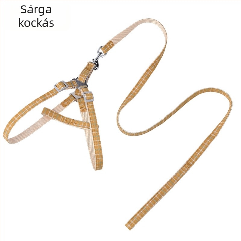 Ta-da Bear Poliészter Kutyalánc Hám Stílusban, Koreai Stílusú Kétszínű Kockás Mintázat, Zhejiang Eredet