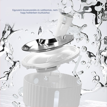 Macskák és kutyák számára készített infravörös érzékelővel és vezeték nélküli töltéssel ellátott itató, leválasztható, 2,8 L kapacitás, 4000 mAh akkumulátor – Modell W04SP