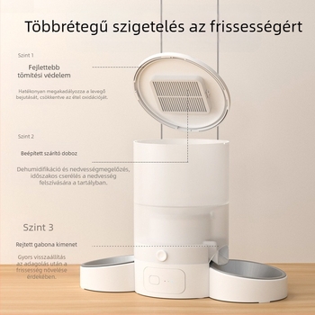 G5J Habas időzített intelligens automata etető, nagy kapacitású macskáknak és kutyáknak