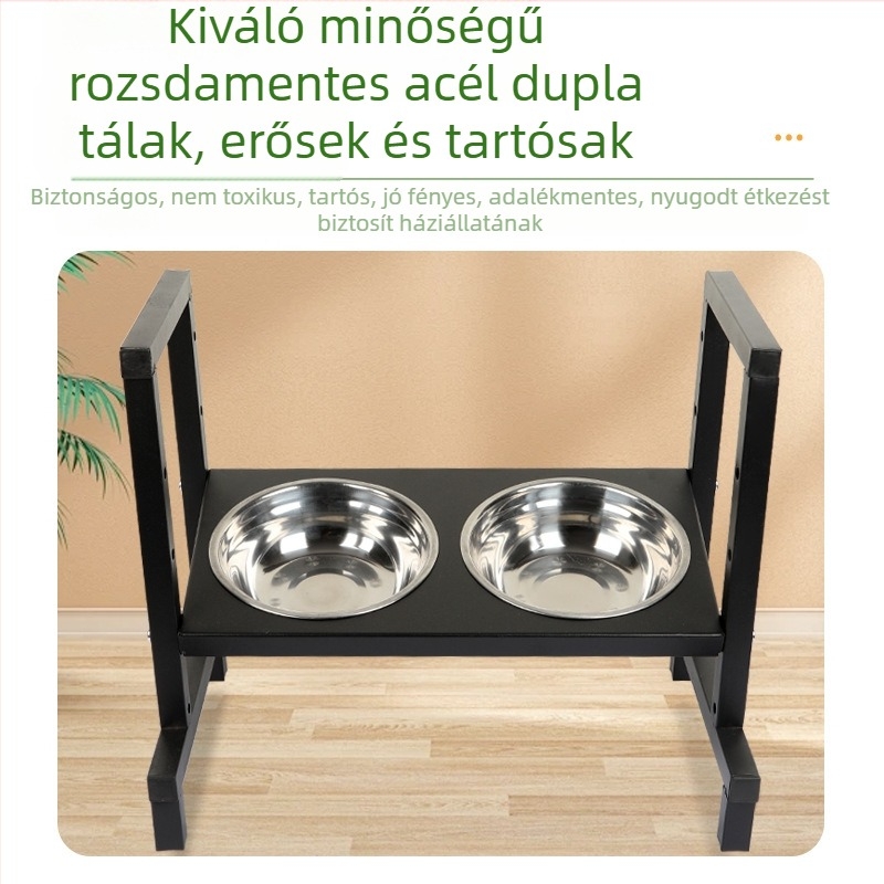 Kényelmes emelt etetőasztal négy szintű dőlésszög szabályozással és rozsdamentes acél dupla tálakkal