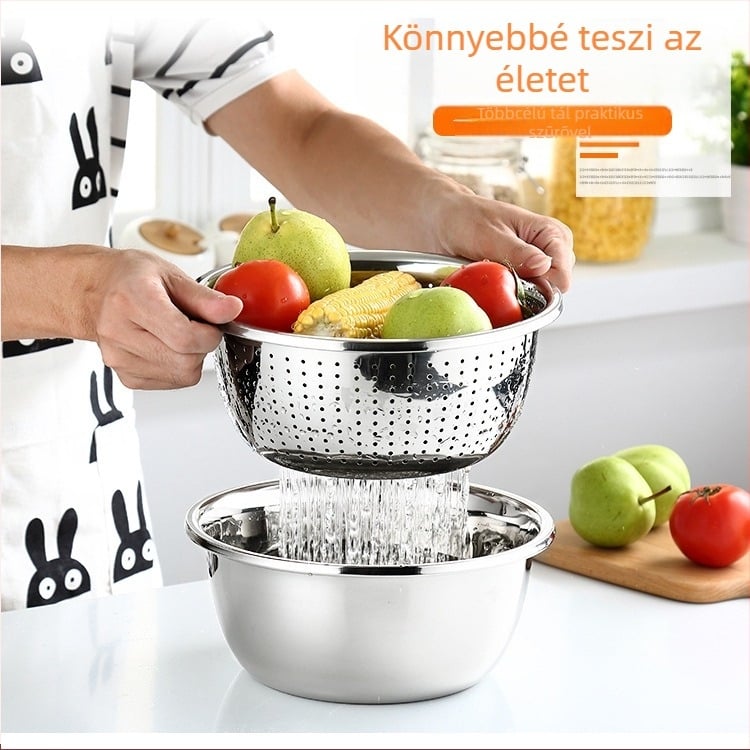 Xian shun mágnesmentes rozsdamentes acél konyhai medence, európai stílusú, sokoldalú edény tészta dagasztásához, tojás felveréséhez és mosáshoz