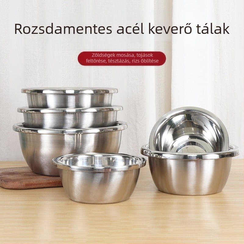 Xian shun mágnesmentes rozsdamentes acél konyhai medence, európai stílusú, sokoldalú edény tészta dagasztásához, tojás felveréséhez és mosáshoz