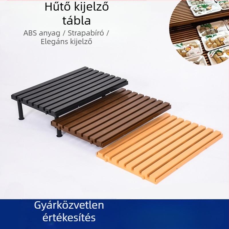 Plasztikus kijelzőpad a szupermarket hűtő vitrinjének aljához; nedvességálló, megőrzi a friss sertéshúst; Márka: Other; Anyag: Other