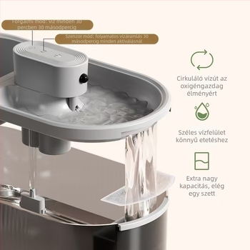 HI CAT macska vízadagoló – ABS anyag, beépített szűrőgyapot, automata ciklus, csendes működés, eredet: Wenzhou