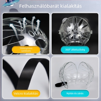 Macska űrkapucni Elizabeth gallérral – anti nyalás, monokróm minta, PET anyag, karikatúra stílus