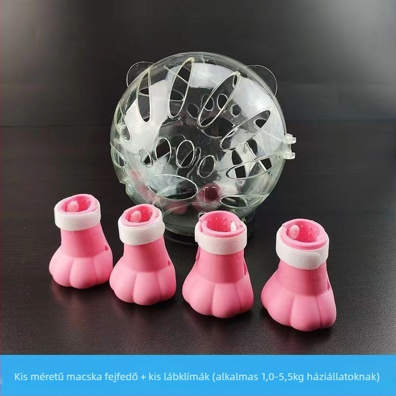 Macska űrkapucni Elizabeth gallérral – anti nyalás, monokróm minta, PET anyag, karikatúra stílus