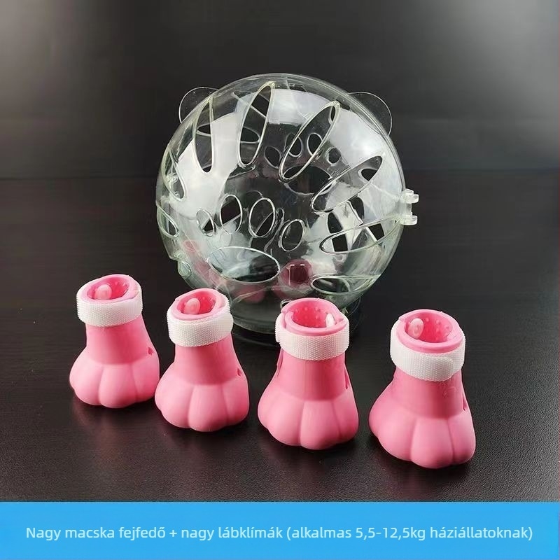 Macska űrkapucni Elizabeth gallérral – anti nyalás, monokróm minta, PET anyag, karikatúra stílus