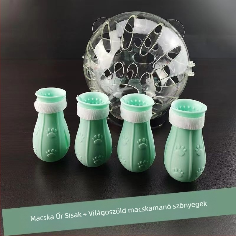 Macska űrkapucni Elizabeth gallérral – anti nyalás, monokróm minta, PET anyag, karikatúra stílus